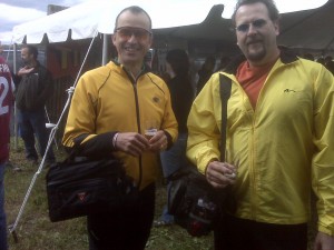 Cyclist with Man-Bags